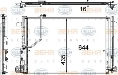 8FC 351 307-651 BEHR/HELLA/PAGID Радиатор кондиционера