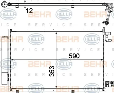 8FC 351 309-284 BEHR/HELLA/PAGID Радиатор кондиционера