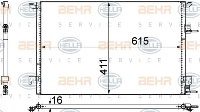 8FC 351 309-371 BEHR/HELLA/PAGID Радиатор кондиционера