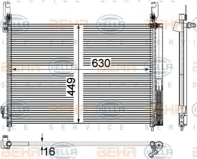 8FC 351 309-361 BEHR/HELLA/PAGID Радиатор кондиционера