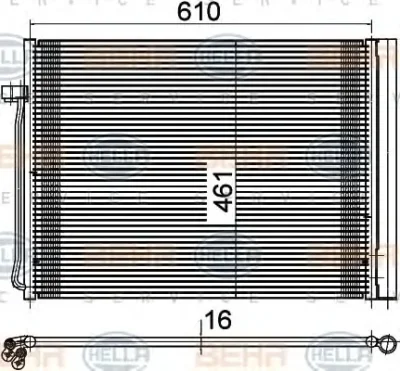8FC 351 309-711 BEHR/HELLA/PAGID Радиатор кондиционера