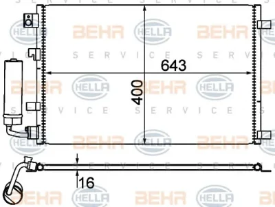 8FC 351 310-121 BEHR/HELLA/PAGID Радиатор кондиционера