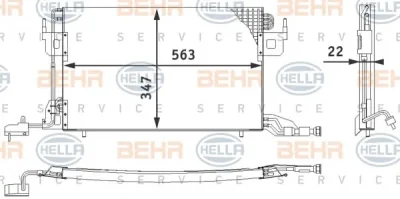 8FC 351 317-011 BEHR/HELLA/PAGID Радиатор кондиционера