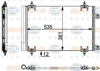 8FC 351 317-571 BEHR/HELLA/PAGID Радиатор кондиционера