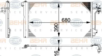 8FC 351 317-651 BEHR/HELLA/PAGID Радиатор кондиционера