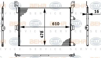 8FC 351 317-661 BEHR/HELLA/PAGID Радиатор кондиционера