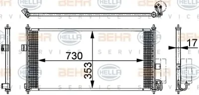 8FC 351 317-751 BEHR/HELLA/PAGID Радиатор кондиционера