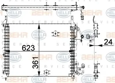 8FC 351 318-031 BEHR/HELLA/PAGID Радиатор кондиционера