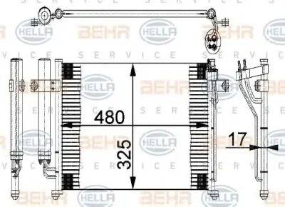 8FC 351 318-071 BEHR/HELLA/PAGID Радиатор кондиционера
