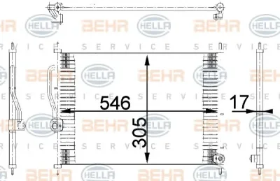 8FC 351 318-081 BEHR/HELLA/PAGID Радиатор кондиционера