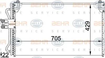 8FC 351 318-321 BEHR/HELLA/PAGID Радиатор кондиционера