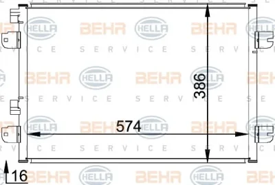 8FC 351 318-371 BEHR/HELLA/PAGID Радиатор кондиционера