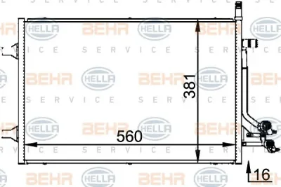 8FC 351 318-381 BEHR/HELLA/PAGID Радиатор кондиционера