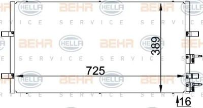 8FC 351 318-411 BEHR/HELLA/PAGID Радиатор кондиционера