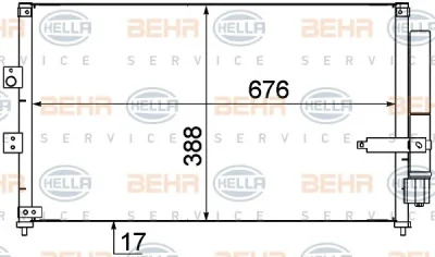 8FC 351 318-611 BEHR/HELLA/PAGID Радиатор кондиционера