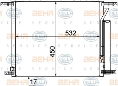 8FC 351 318-681 BEHR/HELLA/PAGID Радиатор кондиционера