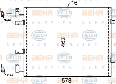 8FC 351 318-691 BEHR/HELLA/PAGID Радиатор кондиционера