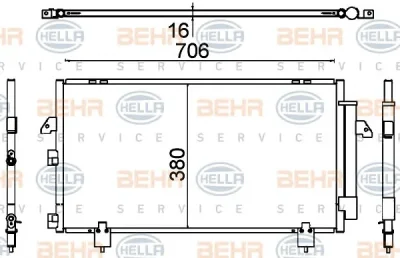 8FC 351 318-711 BEHR/HELLA/PAGID Радиатор кондиционера