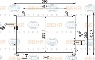 8FC 351 319-181 BEHR/HELLA/PAGID Радиатор кондиционера