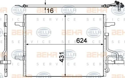 8FC 351 319-401 BEHR/HELLA/PAGID Радиатор кондиционера