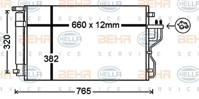 8FC 351 343-091 BEHR/HELLA/PAGID Радиатор кондиционера