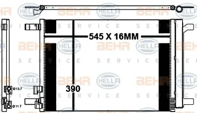 8FC 351 343-111 BEHR/HELLA/PAGID Радиатор кондиционера