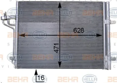 8FC 351 343-191 BEHR/HELLA/PAGID Радиатор кондиционера