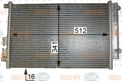 8FC 351 343-501 BEHR/HELLA/PAGID Радиатор кондиционера