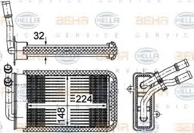 8FH 351 002-141 BEHR/HELLA/PAGID Радиатор отопителя салона