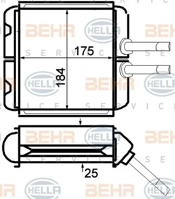 8FH 351 024-221 BEHR/HELLA/PAGID Радиатор отопителя салона