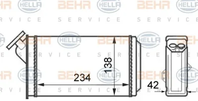 8FH 351 024-321 BEHR/HELLA/PAGID Радиатор отопителя салона