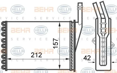 8FH 351 024-351 BEHR/HELLA/PAGID Радиатор отопителя салона