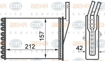 8FH 351 024-361 BEHR/HELLA/PAGID Радиатор отопителя салона