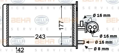 8FH 351 308-181 BEHR/HELLA/PAGID Радиатор отопителя салона