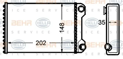 8FH 351 308-241 BEHR/HELLA/PAGID Радиатор отопителя салона