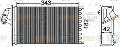 8FH 351 308-431 BEHR/HELLA/PAGID Радиатор отопителя салона