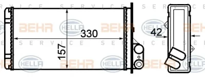8FH 351 308-541 BEHR/HELLA/PAGID Радиатор отопителя салона