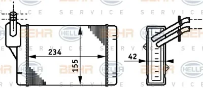8FH 351 311-011 BEHR/HELLA/PAGID Радиатор отопителя салона