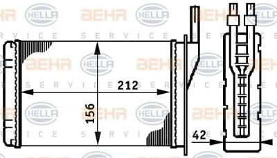 8FH 351 311-051 BEHR/HELLA/PAGID Радиатор отопителя салона