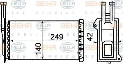 8FH 351 311-571 BEHR/HELLA/PAGID Радиатор отопителя салона