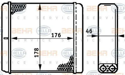8FH 351 312-091 BEHR/HELLA/PAGID Радиатор отопителя салона
