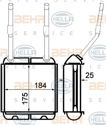8FH 351 313-031 BEHR/HELLA/PAGID Радиатор отопителя салона