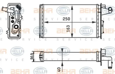 8FH 351 313-041 BEHR/HELLA/PAGID Радиатор отопителя салона