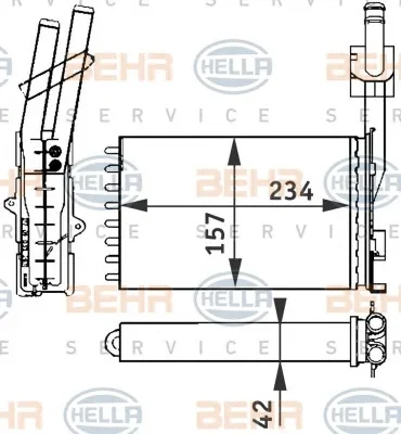 8FH 351 313-051 BEHR/HELLA/PAGID Радиатор отопителя салона