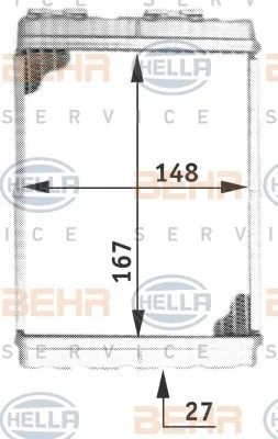 8FH 351 313-081 BEHR/HELLA/PAGID Радиатор отопителя салона