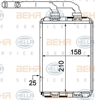 8FH 351 313-321 BEHR/HELLA/PAGID Радиатор отопителя салона