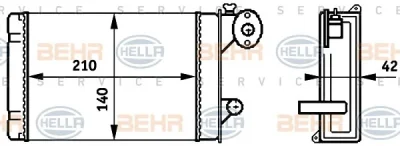 8FH 351 313-341 BEHR/HELLA/PAGID Радиатор отопителя салона