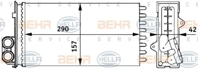 8FH 351 313-441 BEHR/HELLA/PAGID Радиатор отопителя салона