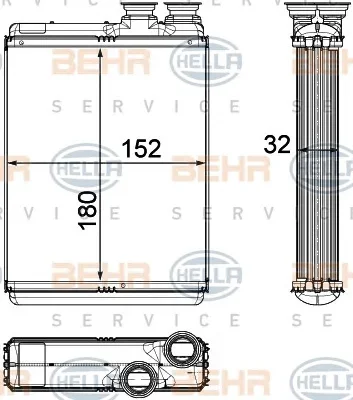 8FH 351 315-501 BEHR/HELLA/PAGID Радиатор отопителя салона