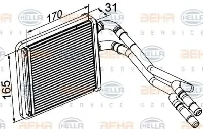 8FH 351 315-601 BEHR/HELLA/PAGID Радиатор отопителя салона